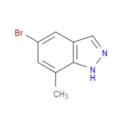 Aobchem&nbsp;5-Bromo-7-methyl-1H-indazole |  ≥97% |  CAS 156454-43-2 |  C8H7BrN2 |  25g