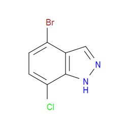 Aobchem&nbsp;4-Bromo-7-chloro-1H-indazole |  ≥97% |  CAS 1186334-61-1 |  C7H4BrClN2 |  500mg