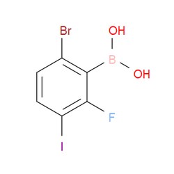 Aobchem&nbsp;6-Bromo-2-fluoro-3-iodophenylboronic acid |  ≥97% |  CAS 1072951-90-6 |  C6H4BBrFIO2 |  1g