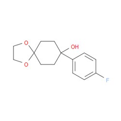 Aobchem&nbsp;8-(4-Fluorophenyl)-1 4-dioxaspiro[4 5]decan-8-ol |  ≥97% |  CAS 122770-39-2 |  C14H17FO3 |  500mg