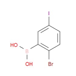 Aobchem&nbsp;2-Bromo-3-iodophenylboronic acid |  ≥97% |  CAS 1451393-38-6 |  C6H5BBrIO2 |  10g