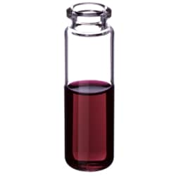 Microsolv Technology Corporation Vials, Headspace, Crimp Top, Glass. Clear. 20ml, 20mm Serum Finish, 23x75mm outer dimensions, Beveled Top and Rounded Bottom with a Tapered Neck. Perkin Elmer Compatible. 100/PK.