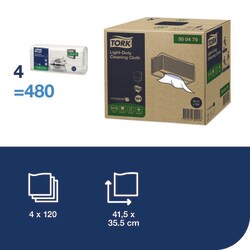 Tork Light Duty Cleaning Cloths W4 White | Buy Online | Tork | Fisher Scientific