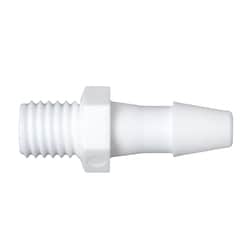 Cole-Parmer Threaded to Hose Barb Fitting, Straight Adapter, Medical Nylon,