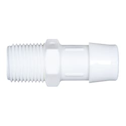 Cole-Parmer Threaded to Hose Barb Fitting, Straight Adapter, Medical Nylon,