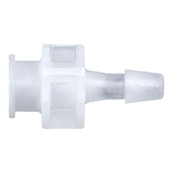 Cole-Parmer&nbsp;Luer to Hose Barb Fitting, Straight Adapter, Natural Kynar, Cleanroom Packed, Large Bore Female Luer x 3/16