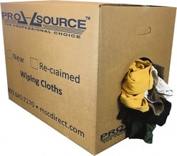 MSC&nbsp;PRO-SOURCE PSR020-C13-PU50 Reclaimed Rags Assorted Colors, Fleece and Sweatshirt, Low Lint, Box