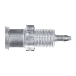 Cole-Parmer&nbsp;Luer to Hose Barb Fitting, Straight Adapter, CrystalVu&trade;, Cleanroom Packed, Panel-Mount Female Luer x 1/16