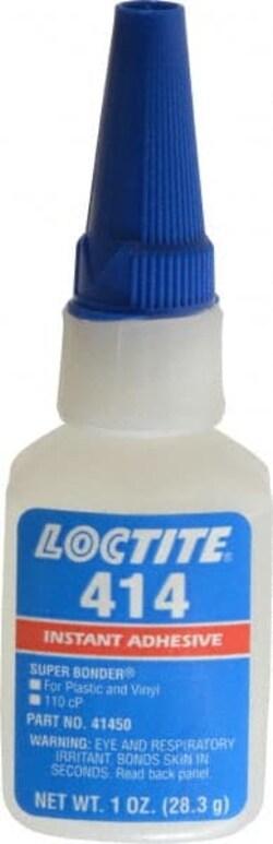 MSC Loctite 233801 1 oz Bottle Clear Instant Adhesive Series 414, 20 sec