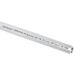 Cole-Parmer TPE Tubing, Clear, 1/4" ID x 7/16" OD; 50 Ft, Quantity: Each