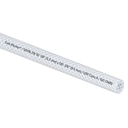 Cole-Parmer Reinforced TPE Tubing, Clear, 1/8" ID x 3/8" OD; 50 Ft, Quantity: