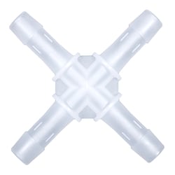 Cole-Parmer Hose Barb Fitting, Cross Union, Animal-Derivative-Free Polypropylene,