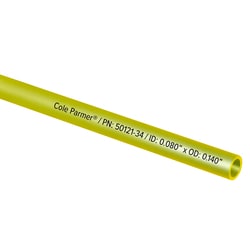 Cole-Parmer PVC Fuel and Lubricant Tubing, Yellow, 0.080" ID x 0.140" OD;