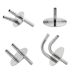 Chemglass Life Sciences Single Port Vent Assembly, GL-45, Universal 316L Electro Polished Stainless Steel, 6.35mm/0.25