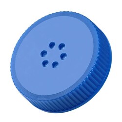 Chemglass Life Sciences Cap, Vented, 70mm, Blue, Polypropylene, Non-Sterile,
