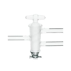 Chemglass Life Sciences Stopcock, Double Oblique, Glass Plug, High Vacuum, 4mm Bore, 16.2/56 Plug Size, 10mm OD Sidearms | Buy Online | Chemglass Life Sciences | Fisher Scientific