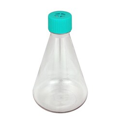 Chemglass Life Sciences Flask, Erlenmeyer, 1, 000mL, PETG, with HDPE Vent