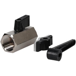 MSC Midwest Control Miniature Ball Valve, 1/2 in. FNPT, Brass, 450 PSI,