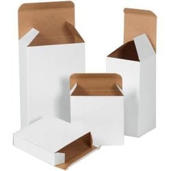 MSC BOX Partners Reverse Tuck Folding Carton, White, 1.5x1.5x2.25 in, 1000/Case,