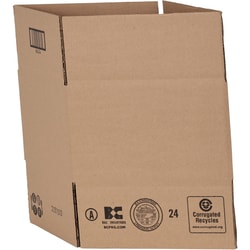 MSC Corrugated Box, 10x10x6 in, Double Wall Kraft, 100 lb, Quantity: Each
