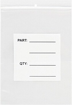 MSC PART BAG W/HANG HOLE, Quantity: Pack of 500