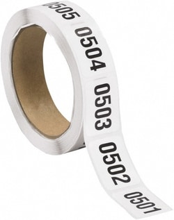 MSC CONSECUTIVE NUMBER LABEL, Quantity: Each of 1