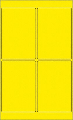 MSC Tape Logic Label, Fluorescent Yellow, 4-1/4 x 5-1/2 in, 400/Pk, Quantity: