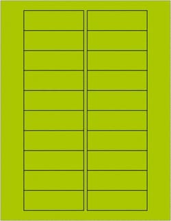MSC Tape Logic Labels, Fluorescent Green, Rectangle, 3x1 in, 2000/Case,