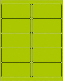MSC Tape Logic Label, Fluorescent Green, 6 x 4 in, 400/Roll, Quantity: