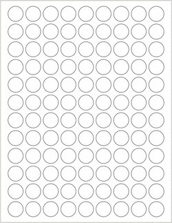 MSC Tape Logic Laser Labels, Removable, Circle, White, 3/4 in, 10800/Pack,
