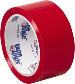 MSC Tape Logic Packing Tape, Red, Acrylic, 2 in, 36 Rolls, Quantity: Each