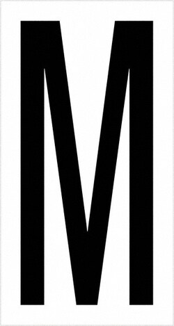 MSC Tape Logic Vinyl Label, Black White, 3.5 in Letter, 50/Roll, Quantity: