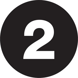MSC Tape Logic Circle Label, 2 in, Black, Number 2, 500/Roll, Quantity: