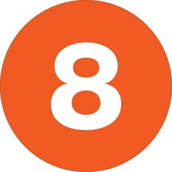 MSC Tape Logic Number Labels, '2', 1 in Circle, Black, 500/Roll, Quantity: