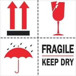 MSC Tape Logic Fragile Keep Dry Label, 4 x 4, 500/Roll | Buy Online | MSC | Fisher Scientific