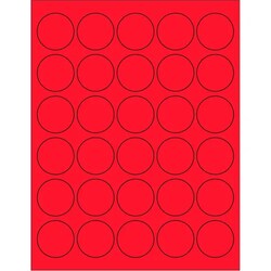 MSC Tape Logic Circle Number Labels, 4 in, Fluorescent Pink, 500/Roll,