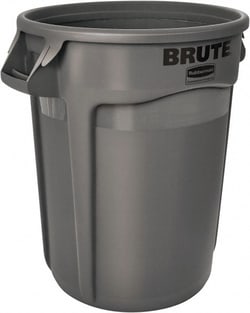 MSC Rubbermaid BRUTE Container, 20 gal Capacity, Gray, Polyethylene, 1