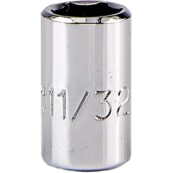 MSC Proto Deep Socket, 3/8 in, 11/32 in, 6-Point, 1 ea, Quantity: Each