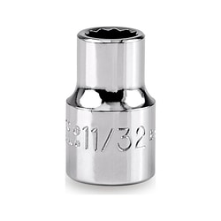 MSC Proto Socket, 3/8 in Drive, 11/32 in, 12-Point, 1 ea, Quantity: Each