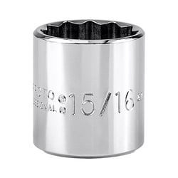 MSC Proto Hand Socket, 3/8 in, 15/16 in, 6-Point, 1 ea, Quantity: Each