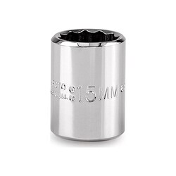 MSC Proto Standard Hand Socket, 3/8 Drive, 15 mm, 1 ea, Quantity: Each