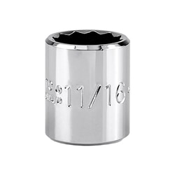 MSC Proto Socket, 3/8 in Drive, 11/16 in, 12-Point, 1 ea, Quantity: Each