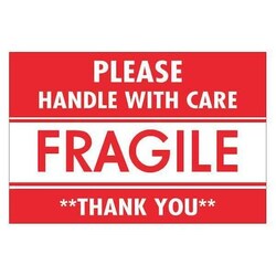 MSC Tape Logic Labels, Fragile, 2 x 3 in, Red/White, 500/Roll | Buy Online | MSC | Fisher Scientific