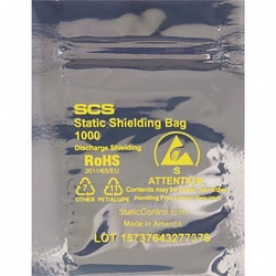 MSC Value Collection Static Shield Bag, 3.1 mil, 9x12 in, 100/Pack, Quantity: