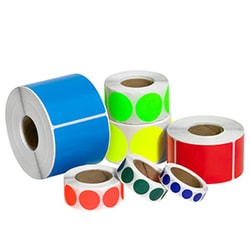 MSC Tape Logic Inventory Label, White, Paper, 1/2 in Round, 500/Roll, Quantity: