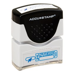 Enterprise Technology Solutions Pre-Inked Message Stamp, Entered, Blue,