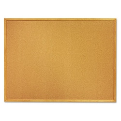 Enterprise Technology Solutions Quartet Cork Board, 36 X 24, Oak Frame,