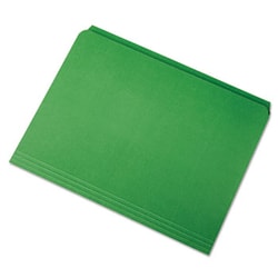 Enterprise Technology Solutions&nbsp;Straight Cut File Folders, Straight Tab, Letter Size, Green, 100/Box