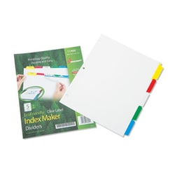 Enterprise Technology Solutions&nbsp;Avery Index Maker Dividers, 5-Tab, 11 X 8.5, White, 1 Set