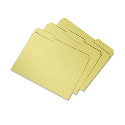 Enterprise Technology Solutions&nbsp;Recycled File Folders, 1/3-Cut 2-Ply Tabs, Letter Size, Yellow, 100/Box